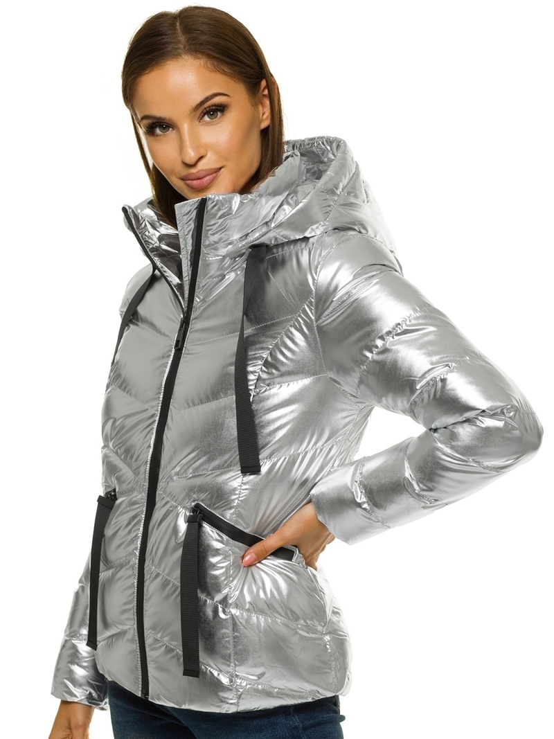 Куртка жіноча срібляста OZONEE JS/M23066/3