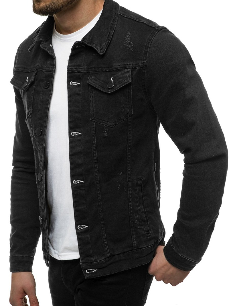 Kurtka jeans męska czarna OZONEE G/602