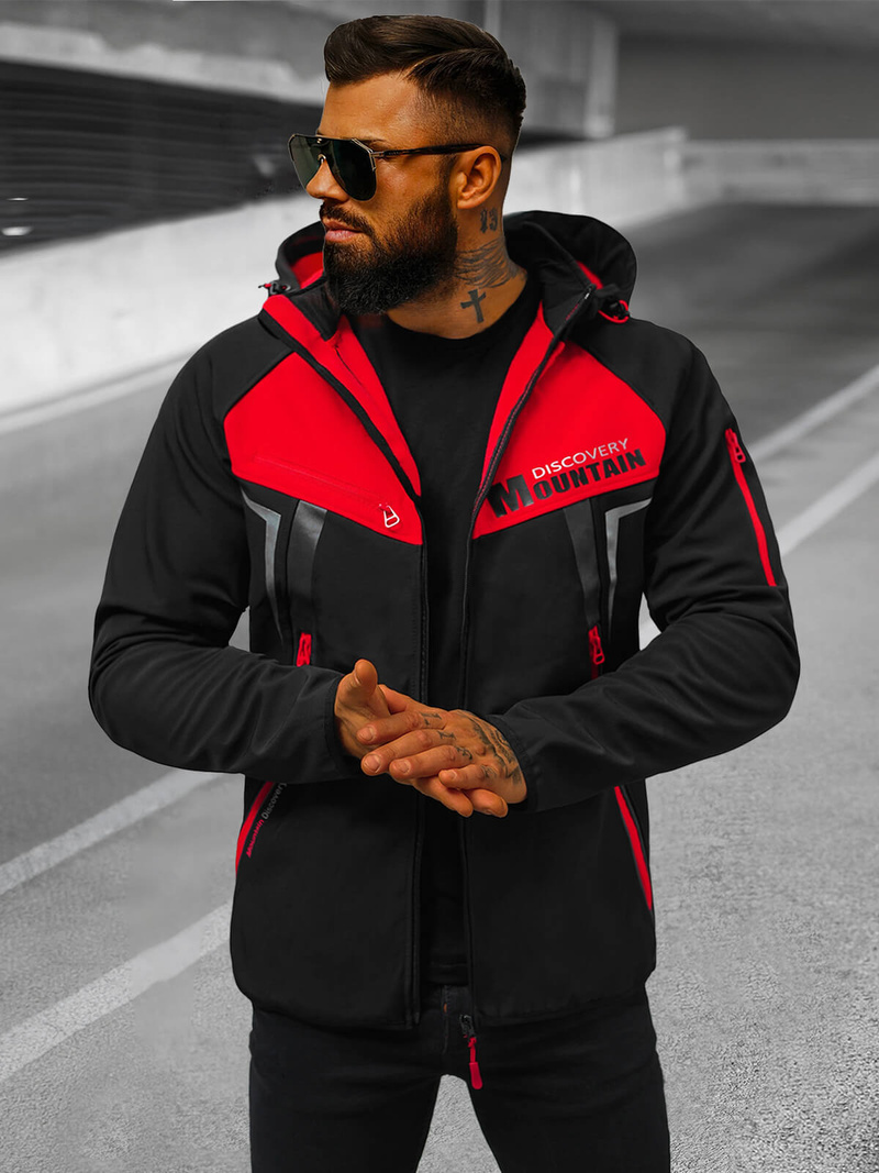 Куртка softshell чоловіча Чорно-Червона OZONEE JS/HH021/1C