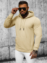 Bluza z kapturem męska beżowa OZONEE O/TB2273