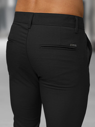 Spodnie męskie chino materiałowe czarne OZONEE DJ/5526Z