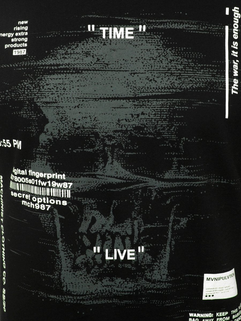 T-Shirt bez rękawów męski czarno-biały OZONEE MACH/M1212