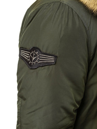 Kurtka zimowa męska parka z futerkiem khaki OZONEE JB/X1045KZ 