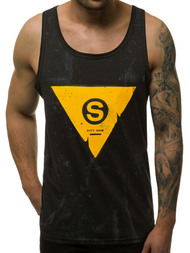 T-Shirt męski bez rękawów czarny OZONEE JS/SS11057