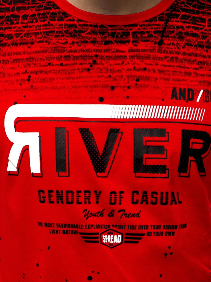 T-Shirt męski czerwony OZONEE JS/SS10960