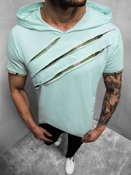 T-Shirt z kapturem męski miętowy OZONEE A/1185Z 