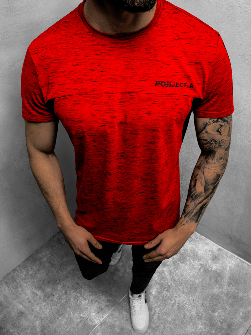 T-Shirt męski czerwony OZONEE JS/SS11126Z