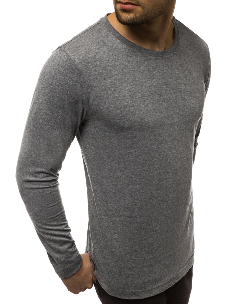 Футболка з довгим рукавом чоловіча Темно-сіра OZONEE JS/CX01
