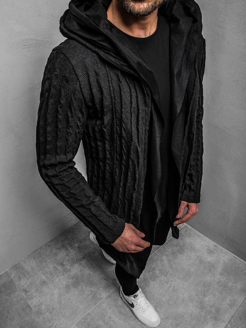 Bluza z kapturem męska czarna OZONEE MACH/2138Z