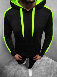 Bluza z kapturem męska czarno-seledynowa OZONEE JS/2012Z