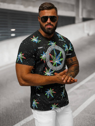 T-shirt męski czarny OZONEE O/T136/3