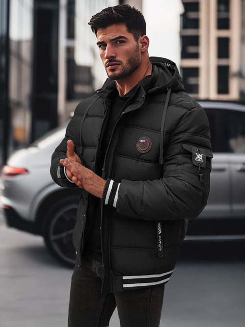 Kurtka męska pikowana czarna OZONEE JS/57M7501/392Z