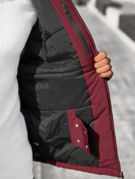 Kurtka zimowa męska bordowa OZONEE JS/HH011/6Z