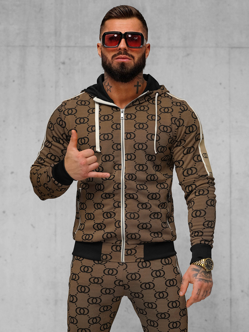 Спортивний костюм чоловічій Темно-Бежевi OZONEE O/FF5053AB