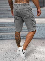 Spodenki męskie jeansowe cargo szare OZONEE NB/MP0313GC