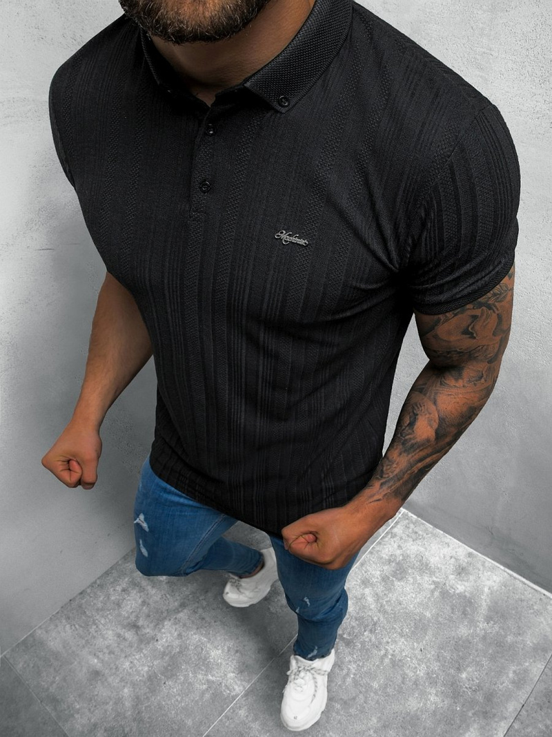 Сорочка чоловіча чорна OZONEE MACH/P1504Z