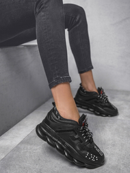 Sneakersy damskie czarne OZONEE G/2021