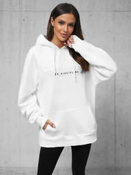 Bluza z kapturem oversize biała OZONEE O/SWE23040Z