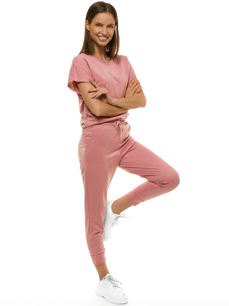 Komplet dresowy dwuczęściowy damski różowy OZONEE O/MB1001/21