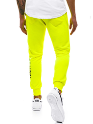 Spodnie dresowe męskie żółte-neon OZONEE G/11129