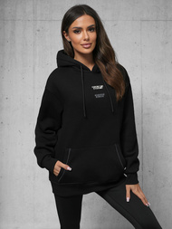 Bluza z kapturem oversize czarna OZONEE O/SWE23013