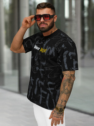 T-shirt męski loose fit czarny OZONEE O/YN2/621