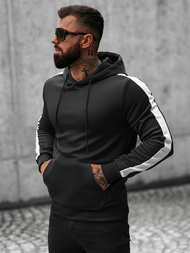 Bluza z kapturem męska czarno-biała OZONEE O/8B153/3/1