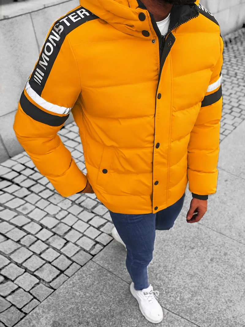 Kurtka zimowa męska pikowana żółta OZONEE JS/M8103