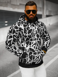 Bluza z kapturem męska czarno-biała OZONEE JS/8B1139/1