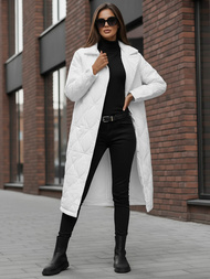 Płaszcz zimowy damski pikowany biały OZONEE JS/5M3177/281Z