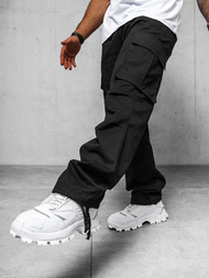 Spodnie męskie cargo wide leg czarne OZONEE O/G3179Z