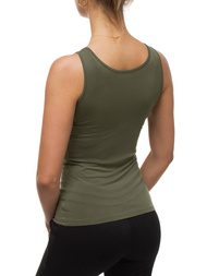 T-Shirt bez rękawów damski khaki OZONEE BT/71592B