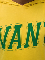 T-Shirt z kapturem męski żółty OZONEE B/60042Z