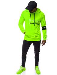 Bluza z kapturem męska zielona-neon OZONEE MACH/3105Z