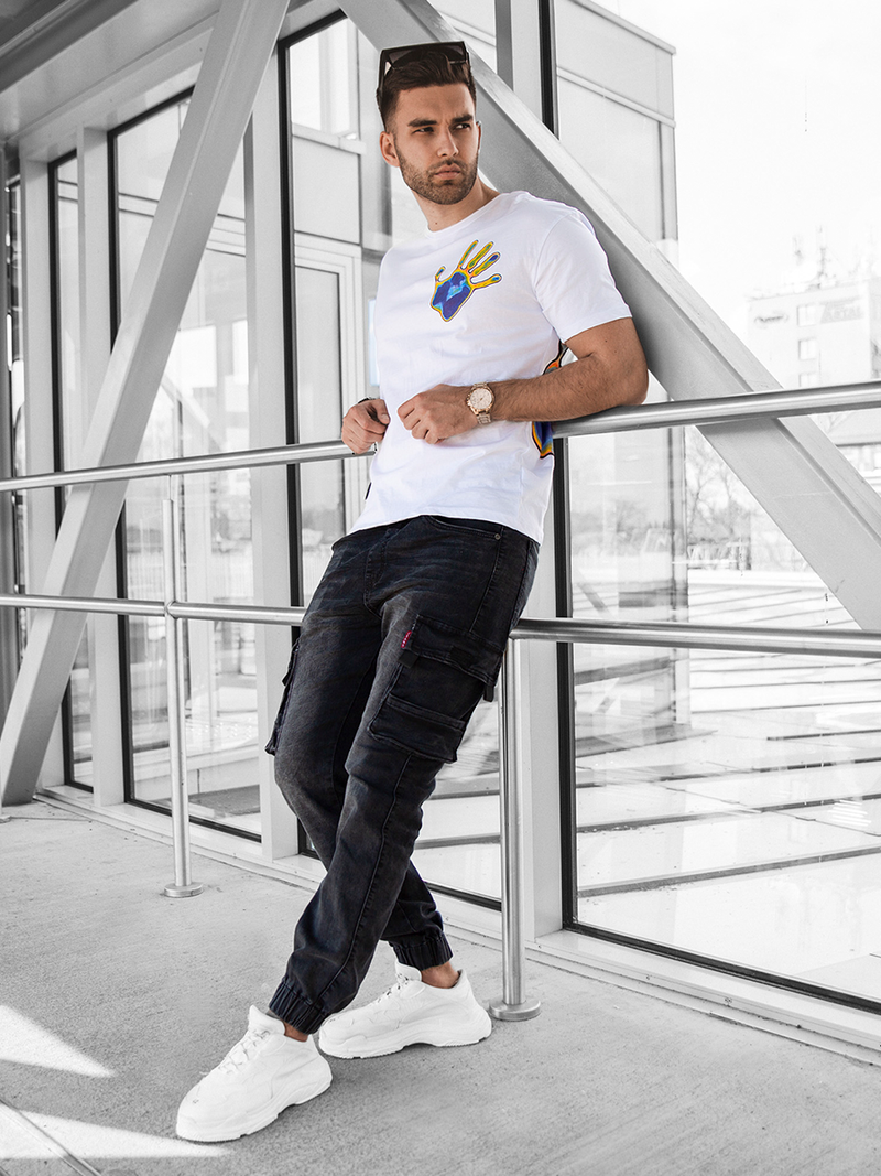 Spodnie męskie jogger czarne OZONEE JS/K10004/2