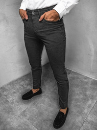 Spodnie męskie chino materiałowe grafitowe OZONEE DJ/5612