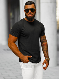 T-shirt męski czarny OZONEE O/7766T