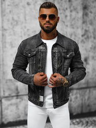 Чоловіча джинсова куртка Чорна OZONEE NB/MJ508NZ