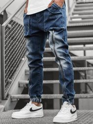 Spodnie jeansowe męskie niebieskie OZONEE O/B5605