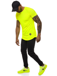 T-Shirt męski żółty-neon OZONEE O/1256XZ