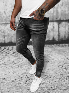 Spodnie jeansowe męskie czarne OZONEE NB/MP0199N