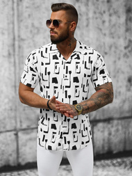 Koszula męska z krótkim rękawem biała OZONEE E/1400/522