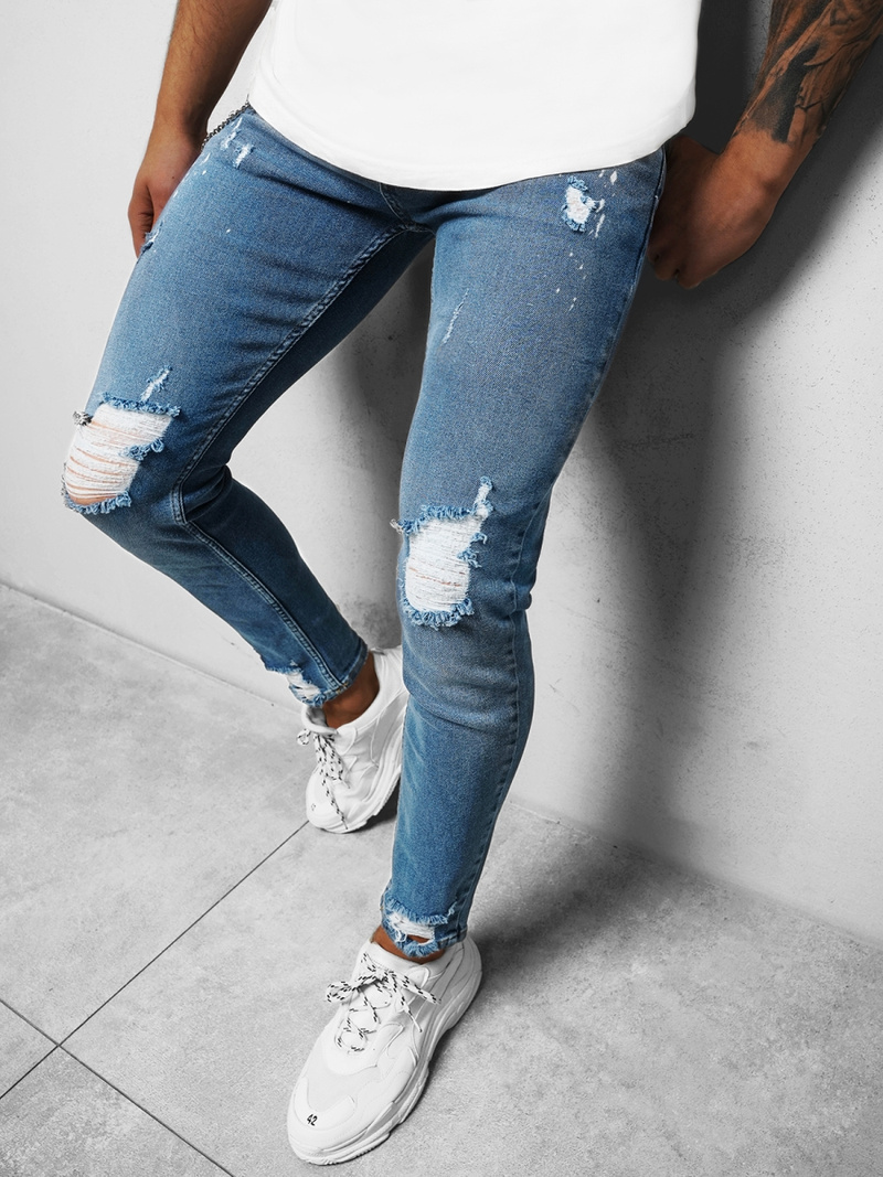 Spodnie jeansowe męskie niebieskie OZONEE O/WE1014