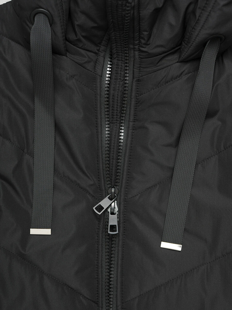 Kamizelka damska długa pikowana czarna OZONEE JS/5M3152/392Z