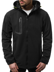 Kurtka softshell męska z kapturem czarno-żółta OZONEE GE/12267