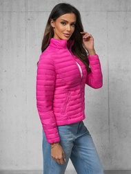 Kurtka damska pikowana różowa OZONEE O/H117Z
