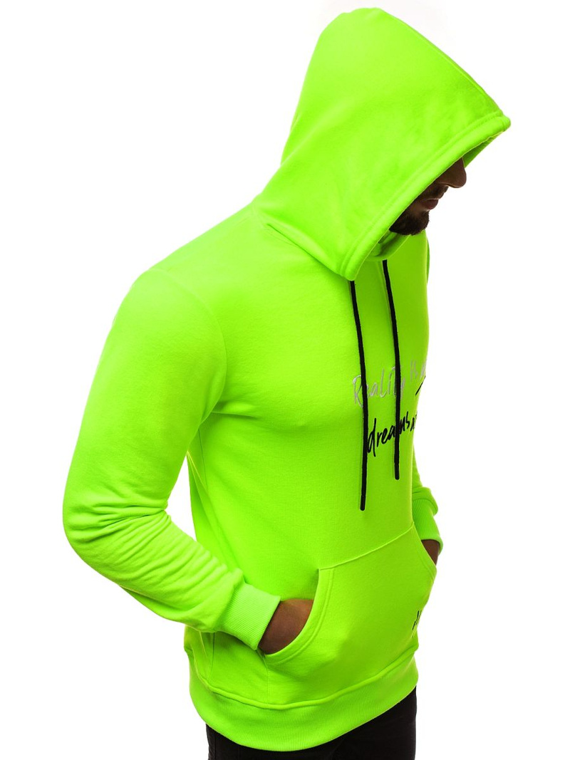Bluza z kapturem męska zielona-neon OZONEE MACH/3105Z