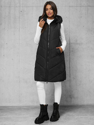 Стьобаний жіночий жилет чорний OZONEE JS/5M3152/392Z