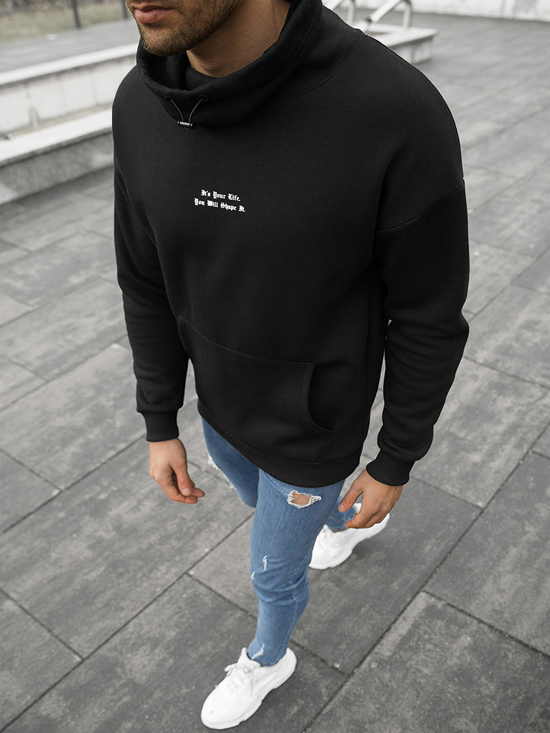 Bluza męska oversize czarna OZONEE B/20402106