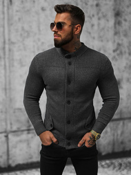 Sweter męski kardigan grafitowy OZONEE NB/MM6011/3